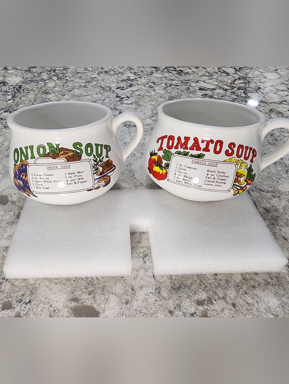 Tomato Soup Ceramic Pitcher - White with Red & Green Graphics Retro Vintage